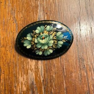 Vintage Russian Brooch with Gold Details